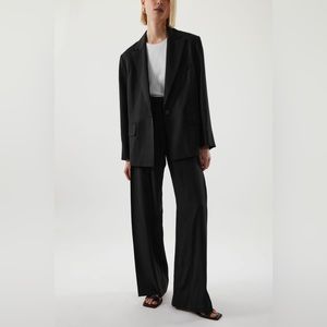 COS Oversized lyocell blazer, black, 6
